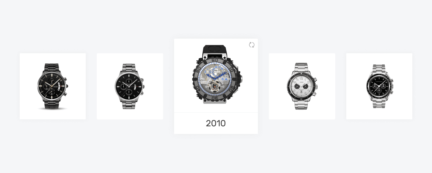 A list of all the clock models that can be produced by the machine