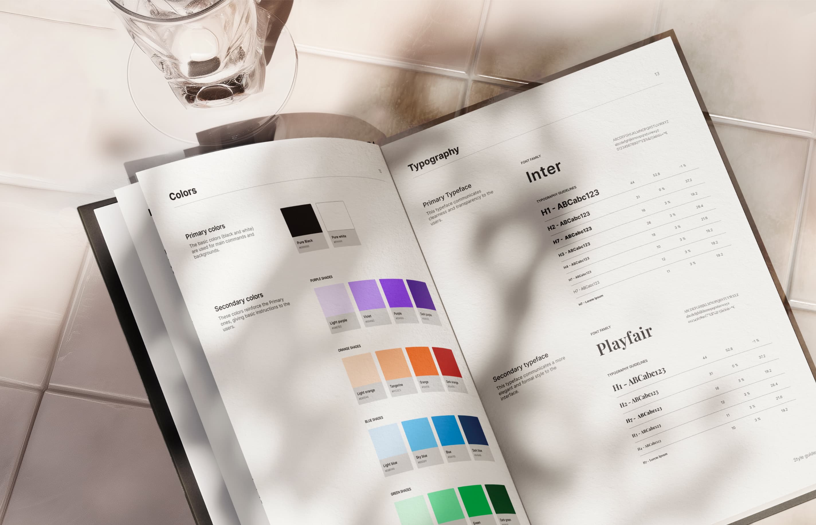 the image shows the styleguides of MyButler eco-system, focusing on colors and fonts chosen