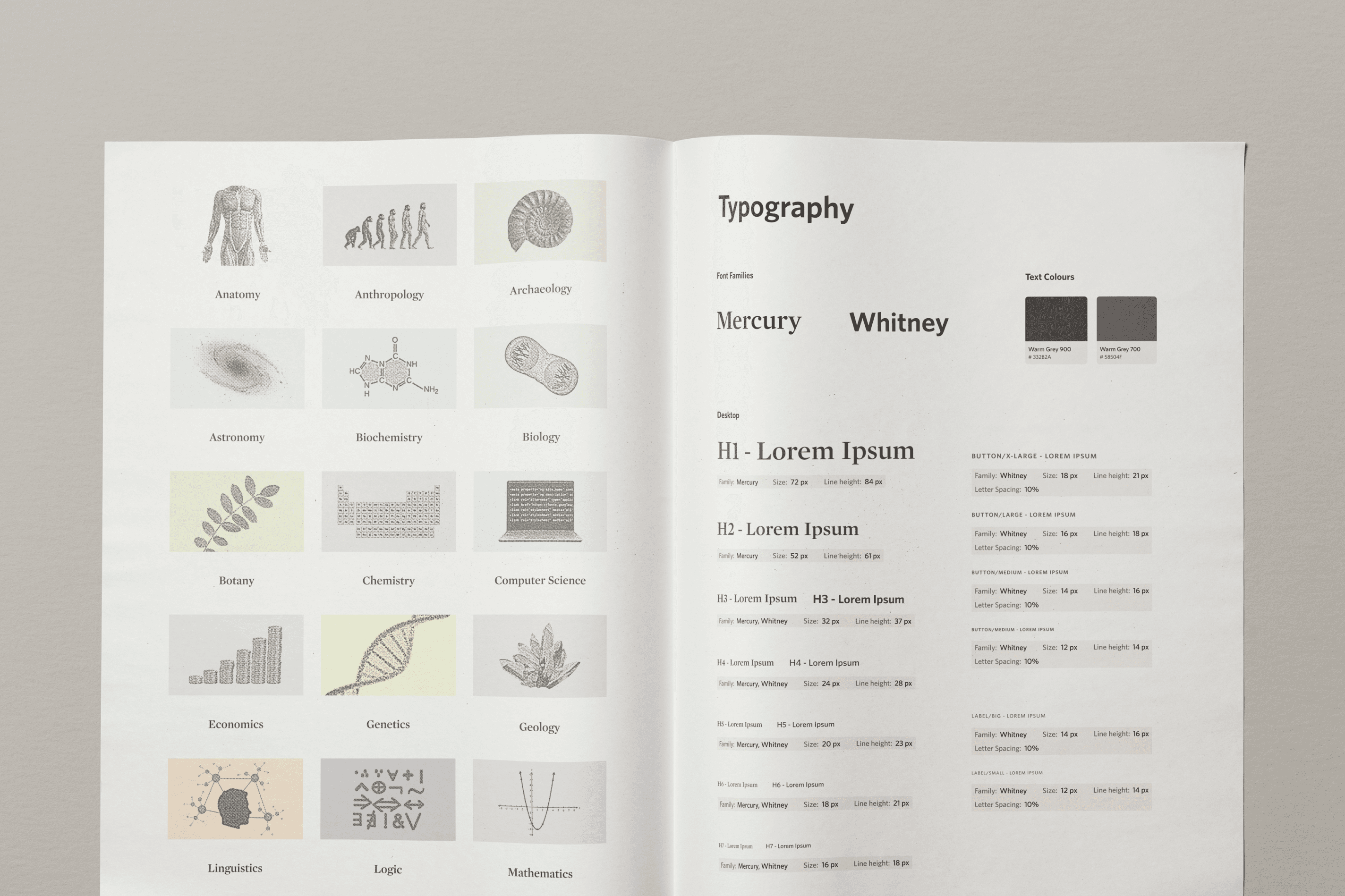 A phamplet showing Inference's design system