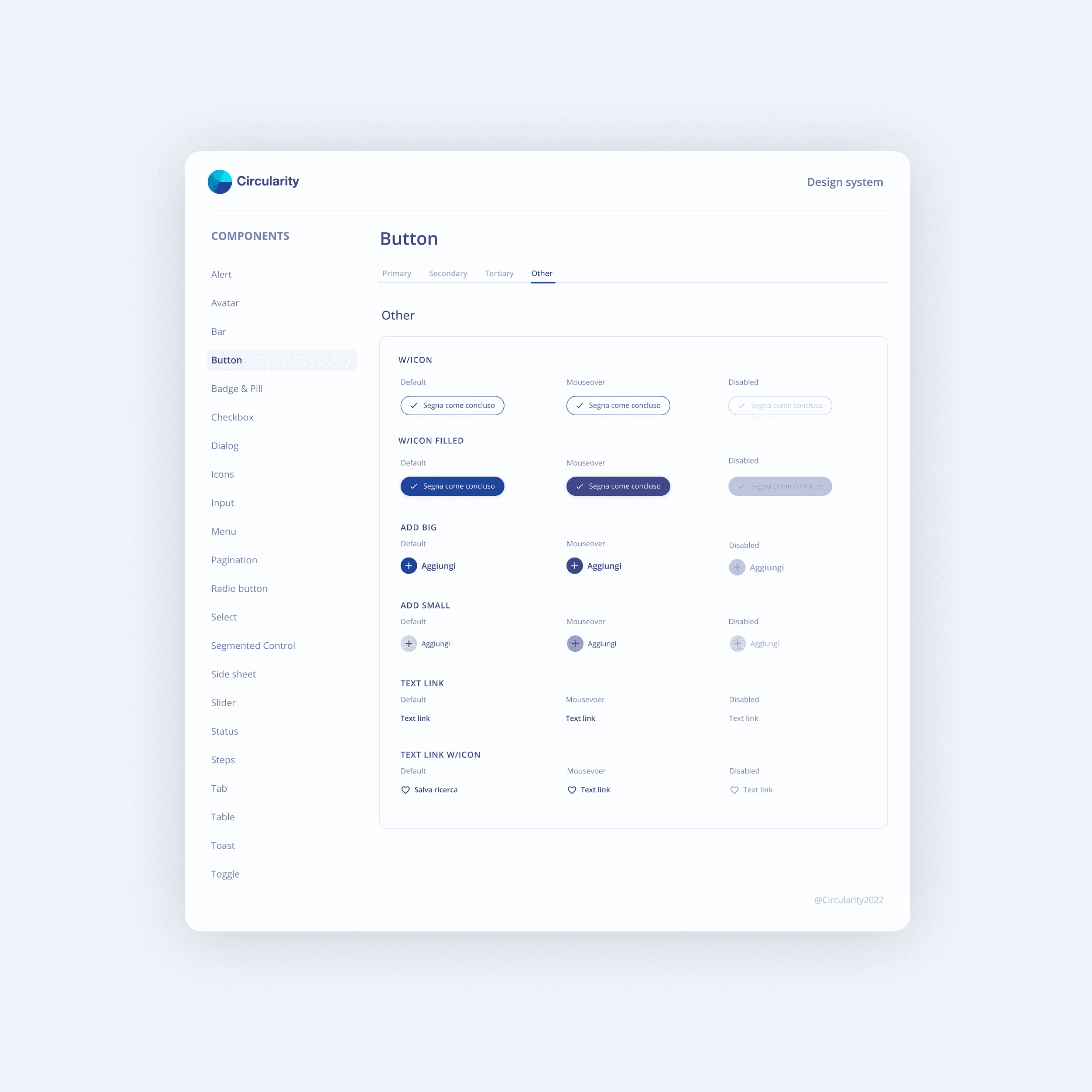 Design system di Circularity